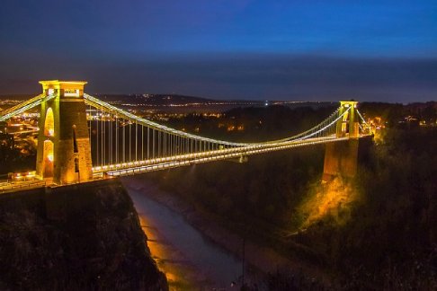 Night view of Bristol bridge